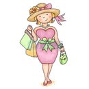 CL110 Штамп "Дама с покупками" (Lady with Shopping)