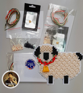 Материалы для MH18-1102 Магнит "Маленькая овечка" (Little Lamb) (пластик 14 ct белый)