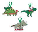 Новогодние игрушки. Динозаврики (3 шт., 12,5*8 см, 12,5*7 см, 11,5*7 см)
