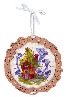 Миниатюра. Болотный домик (с рамкой) (11*11 см)
