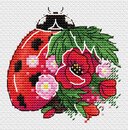 Цветочная божья коровка (9*9 см) (водорастворимая канва)