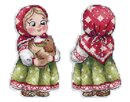 Девочка с курочкой (пасхальная) (12*7 см) (пластиковая канва)