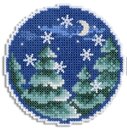 Новогодний шар с узорами (двусторонняя ёлочная игрушка) (9*9 см) (пластиковая канва)