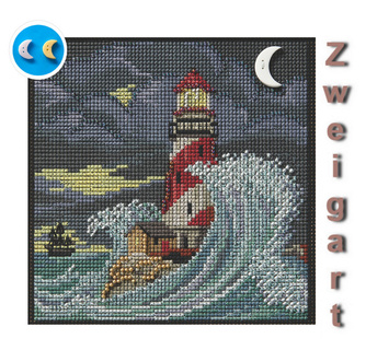 Сборка MH14-2522 "Маяк с привидениями" (Haunted Lighthouse) (канва темно-синяя)