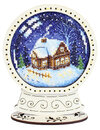 Снежный шар. Деревенский дом (11*14*5 см) (деревянная основа)